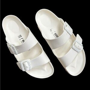 Birkenstock White Double Strap Sandals Arizona Men’s 7 Women’s 9 Sz 40